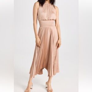 NEW NWT A.L.C. Red Renzo II Pleated Midi Dress
